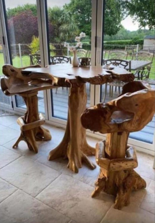 Teak Root Bars Tables and Stools